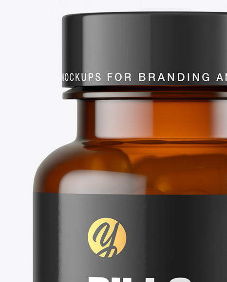 Amber Pills Bottle Mockup PSD #1
