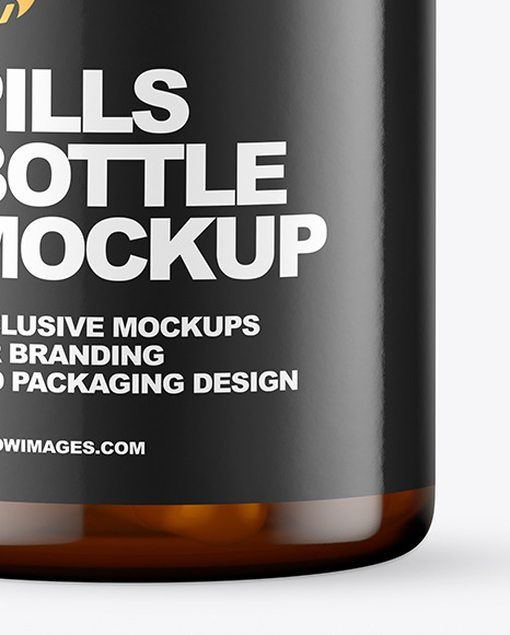 Amber Pills Bottle Mockup PSD #6