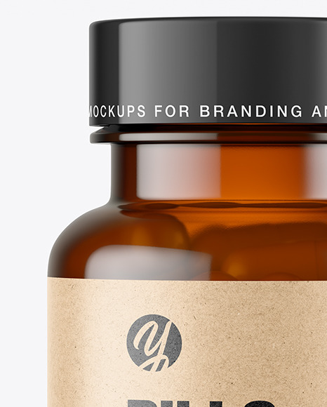 Amber Pills Bottle Mockup PSD #7