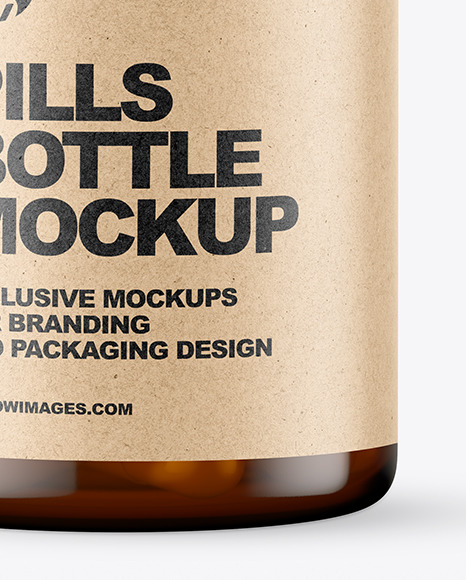 Amber Pills Bottle Mockup PSD #5