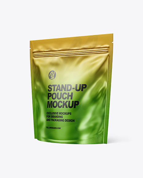 Metallic Stand up Pouch Mockup PSD #2