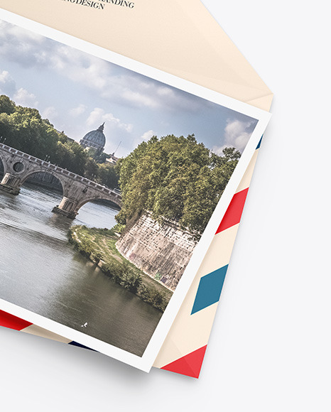 Matte Envelope w  Postcard Mockup PSD #6