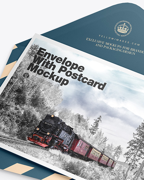 Matte Envelope w  Postcard Mockup PSD #7