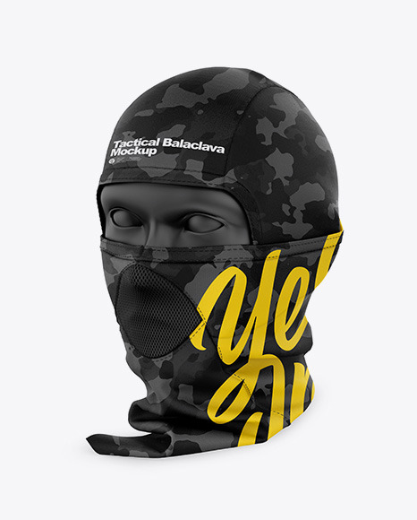 Download Tactical Balaclava Mockup Half Side View In Apparel Mockups On Yellow Images Object Mockups