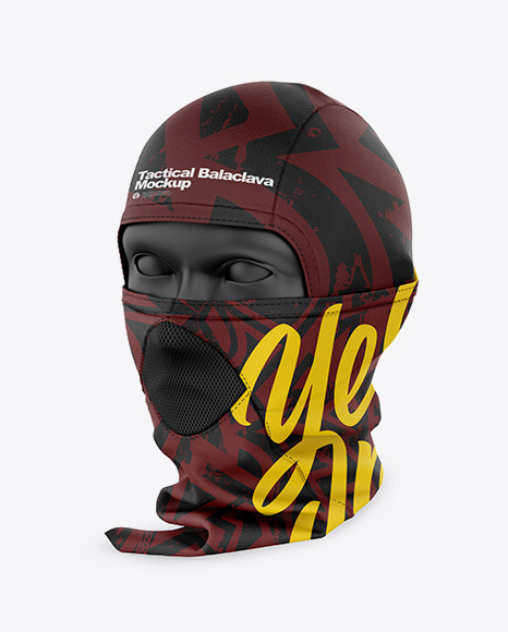 Tactical Balaclava Mockup   Half Side View PSD #1