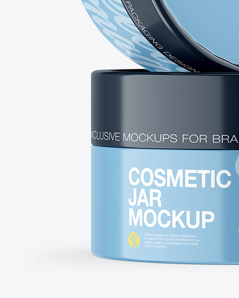 Glossy Cosmetic Jars Mockup Glossy Cosmetic Jars Mockup