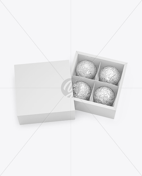 Free Box of Chocolates Mockup - High Angle Shot Box Mockups