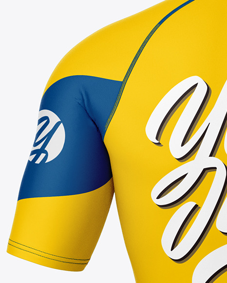 Men Compression Suit Mockup Back View In Apparel Mockups On Yellow Images Object Mockups