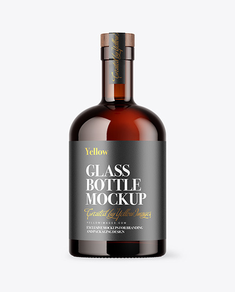 Amber Glass Bottle Mockup PSD #3