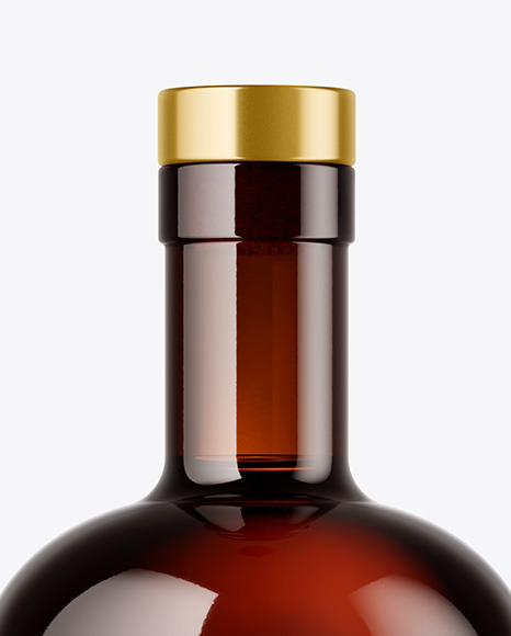 Amber Glass Bottle Mockup PSD #4