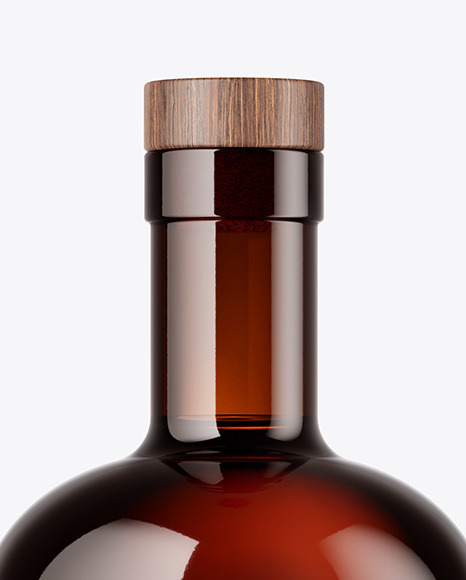 Amber Glass Bottle Mockup PSD #5