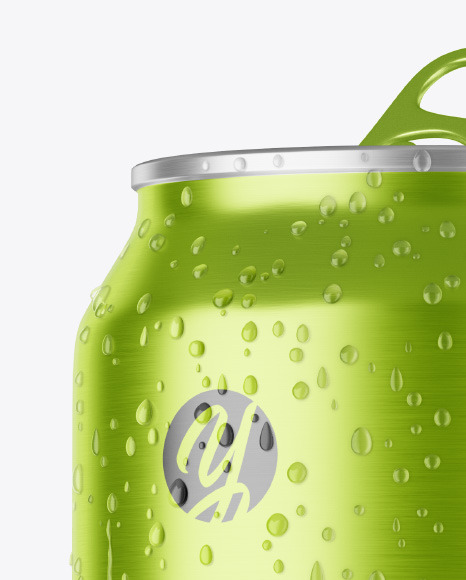 Download Aluminium Can With Water Drops Mockup in Can Mockups on Yellow Images Object Mockups