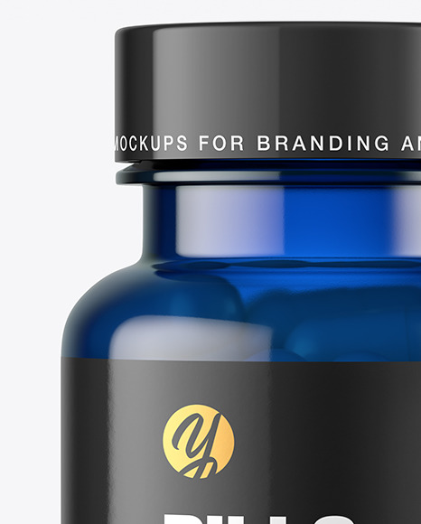 Blue Pills Bottle Mockup PSD #1