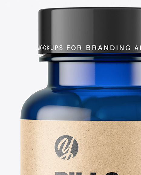 Blue Pills Bottle Mockup PSD #7