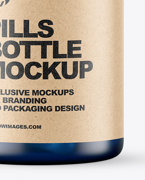 Frosted Blue Pills Bottle Mockup PSD #5