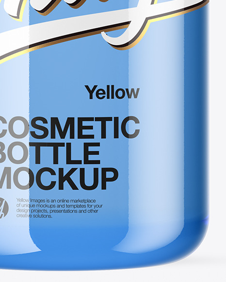 Download 300ml Blue Cosmetic Bottle Mockup in Bottle Mockups on Yellow Images Object Mockups