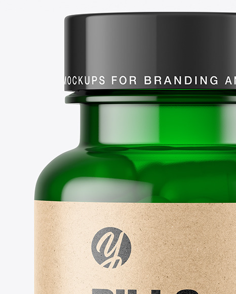 Green Pills Bottle Mockup PSD #7