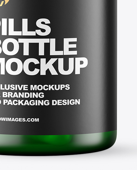 Frosted Green Pills Bottle Mockup PSD #6