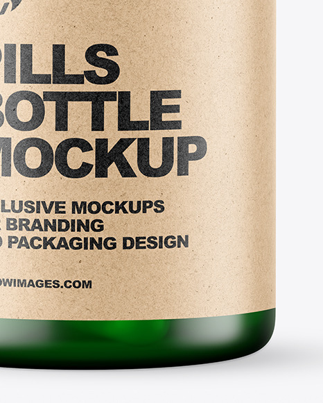 Frosted Green Pills Bottle Mockup PSD #5