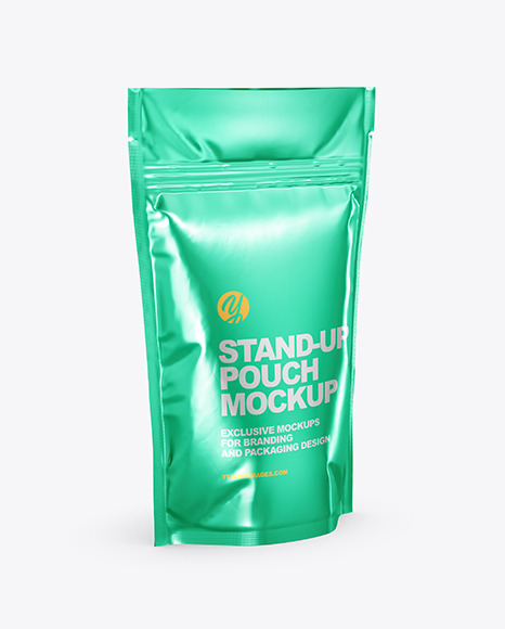 Metallic Stand Up Pouch Mockup   Half Side View PSD #4