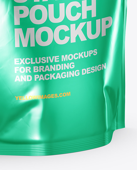 Metallic Stand Up Pouch Mockup   Half Side View PSD #1