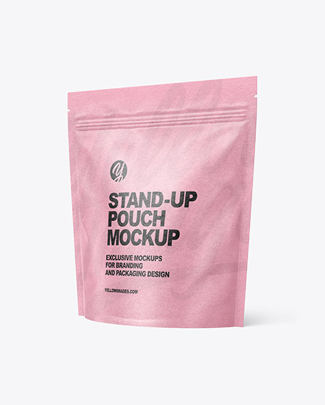Kraft Paper Stand up Pouch Mockup PSD #2