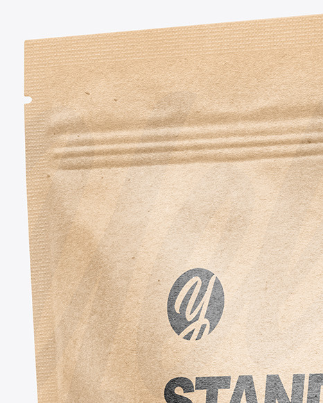 Kraft Paper Stand up Pouch Mockup PSD #1