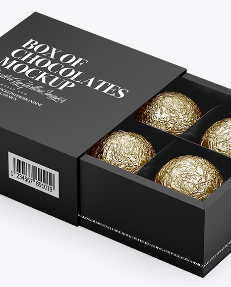 Box Of Chocolates Mockup In Box Mockups On Yellow Images Object Mockups