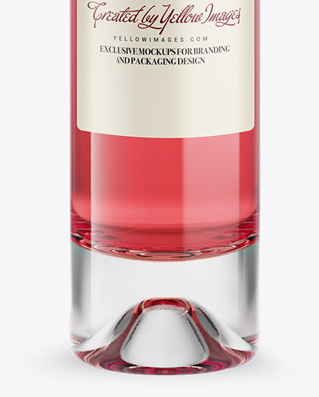 Clear Glass Pink Wine Bottle Mockup PSD #7