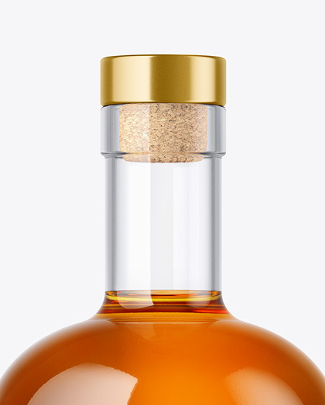 Whiskey Bottle with Wooden Cap PSD #1