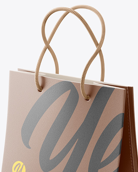 Luxury Leather Shopping Bag With Handles Mockup - Half ...