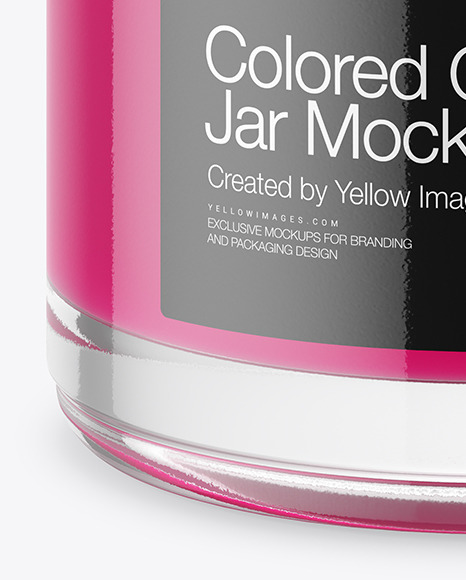 Download Opened Clear Glass Jar With Colored Gel Mockup In Jar Mockups On Yellow Images Object Mockups