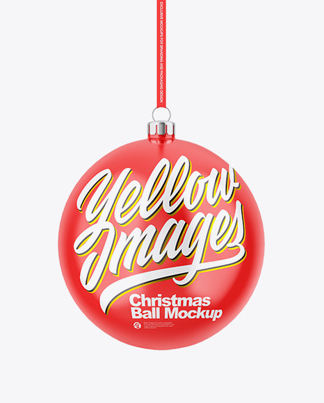Glossy Christmas Ball Mockup