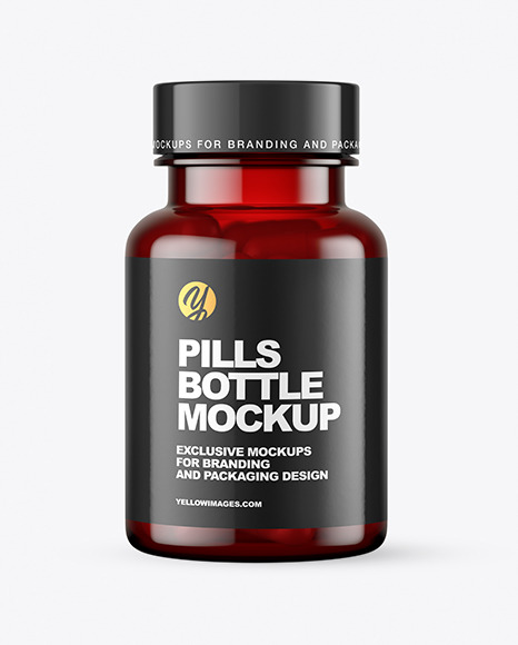 Red Pills Bottle Mockup