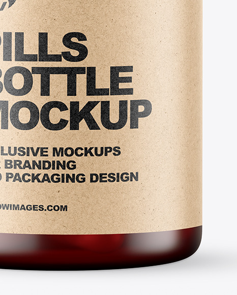 Frosted Red Pills Bottle Mockup PSD #5