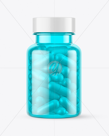 Colored Pills Bottle Mockup PSD #3