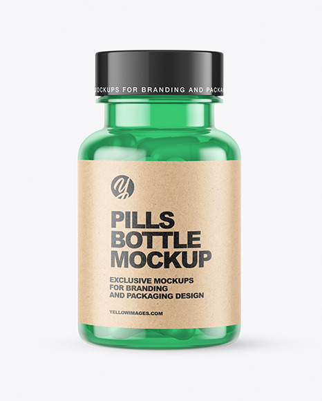 Colored Pills Bottle Mockup PSD #2