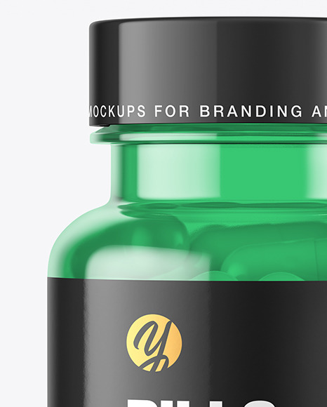 Colored Pills Bottle Mockup PSD #1