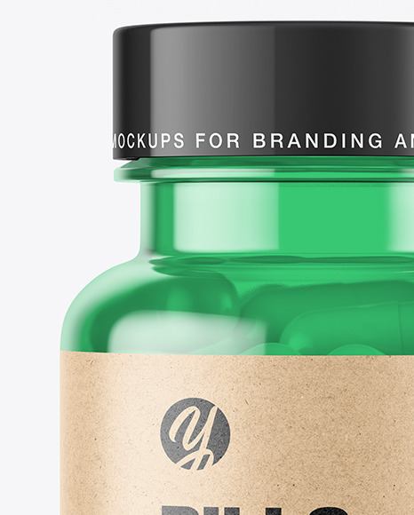 Colored Pills Bottle Mockup PSD #7