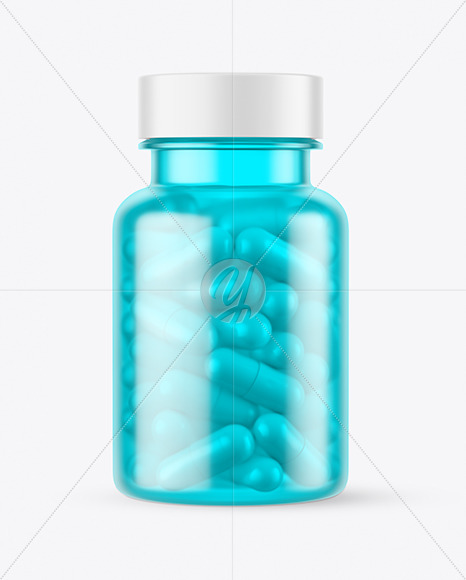 Frosted Colored Pills Bottle Mockup PSD #3