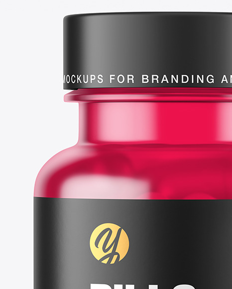 Frosted Colored Pills Bottle Mockup PSD #1