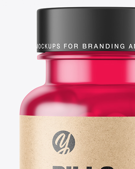 Frosted Colored Pills Bottle Mockup PSD #7