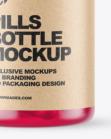 Frosted Colored Pills Bottle Mockup PSD #5
