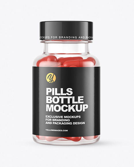 Clear Pills Bottle Mockup