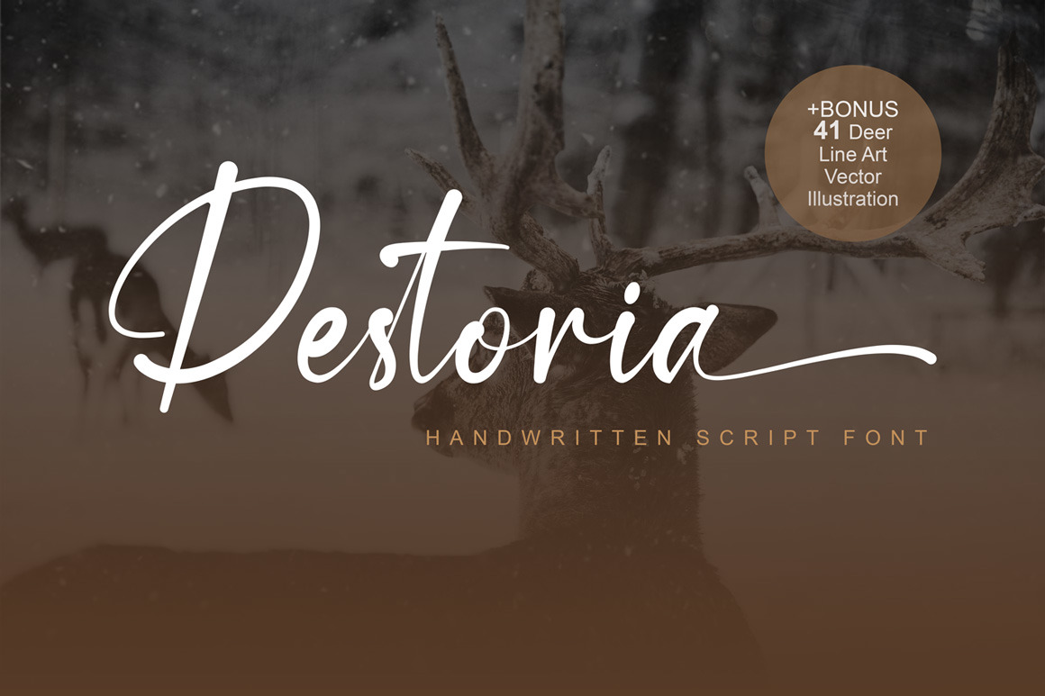 Destoria In Fonts On Yellow Images Creative Store