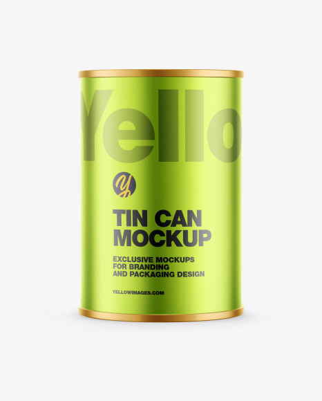 Matte Metallic Tin Can Mockup PSD #2