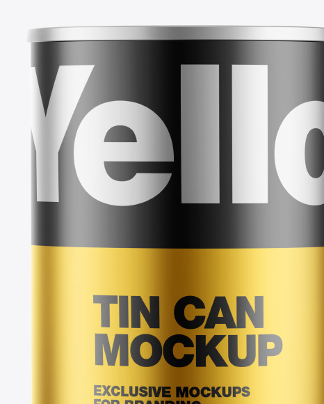 Matte Metallic Tin Can Mockup PSD #1
