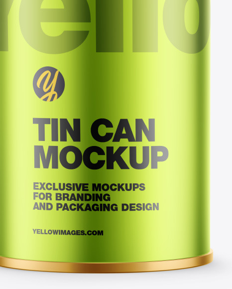 Matte Metallic Tin Can Mockup PSD #5