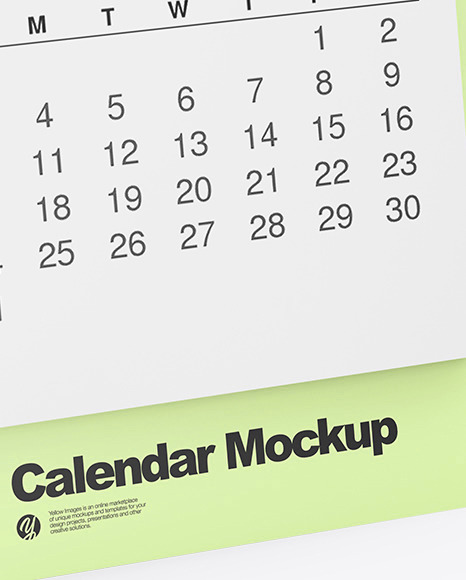 Table Desk Calendar Mockup PSD #1