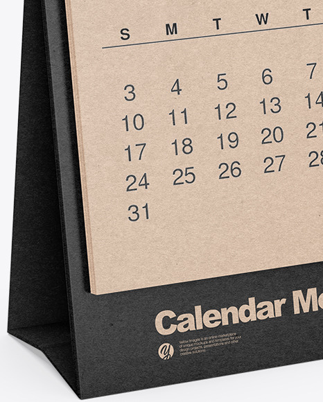 Kraft Desk Calendar Mockup PSD #2